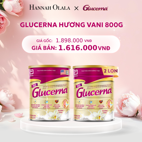  E209: DEAL 2: 2 LON GLUCERNA DẠNG BỘT HƯƠNG VANI 800G 