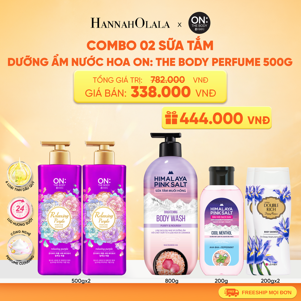  COMBO 02 SỮA TẮM DƯỠNG ẨM HƯƠNG NƯỚC HOA ON: THE BODY PERFUME 500G 
