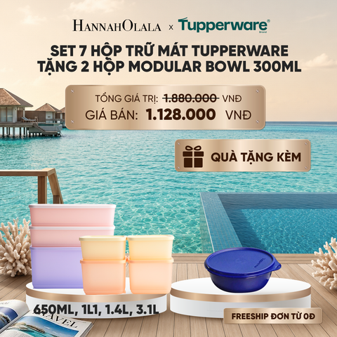 SET 7 HỘP TRỮ MÁT TUPPERWARE TẶNG 2 HỘP MODULAR BOWL 300ML_ D1370 