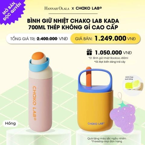  BÌNH GIỮ NHIỆT CHAKO LAB KADA 700ML THÉP KHÔNG GỈ CAO CẤP _ DEAL 8 _ A64 