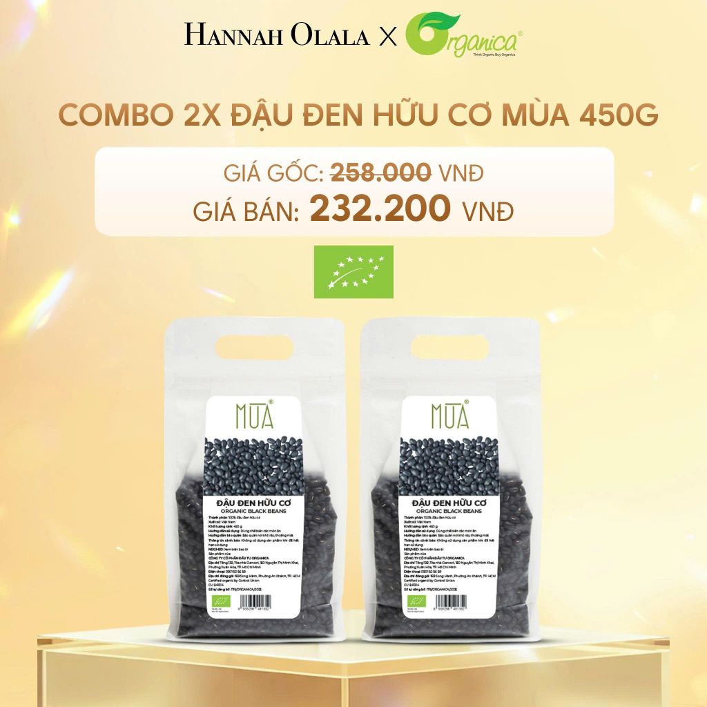  C845_DEAL 10: COMBO 2 X ĐẬU ĐEN HỮU CƠ MÙA 450G 