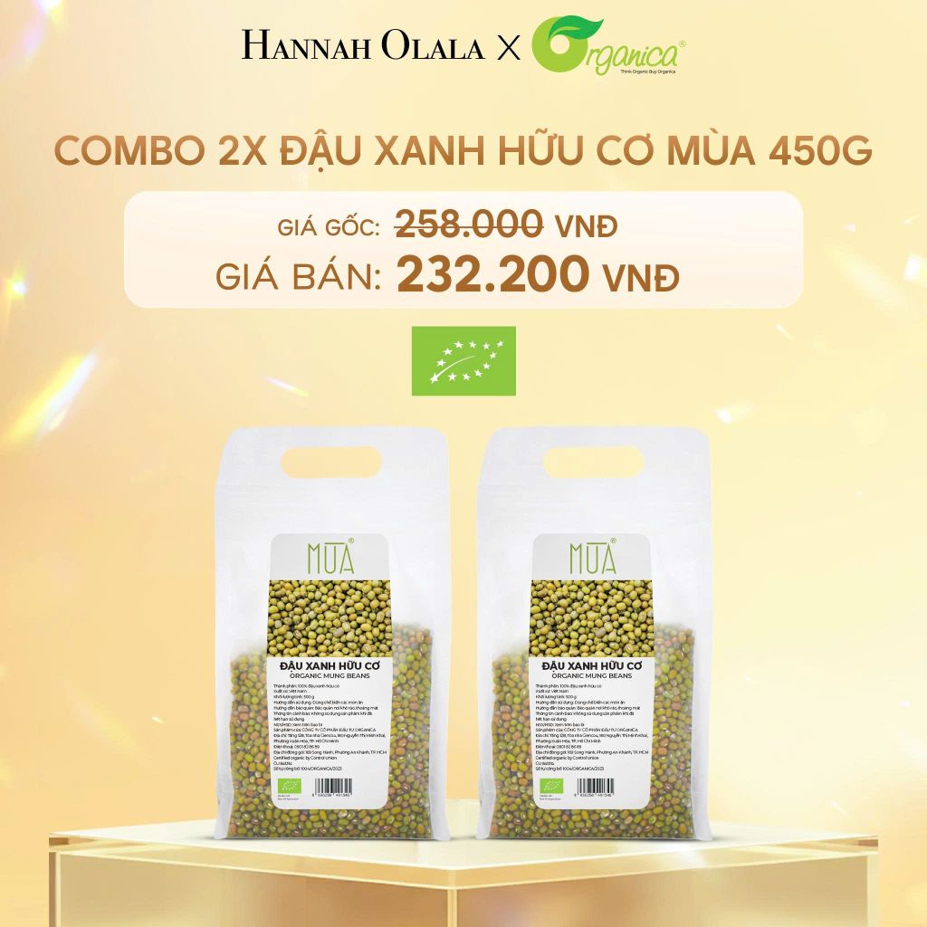  C846_DEAL 11: COMBO 2 X ĐẬU XANH HỮU CƠ MÙA 450G 