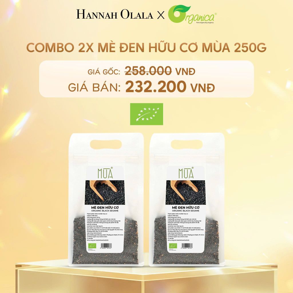  C848_DEAL 13: COMBO 2 X MÈ ĐEN HỮU CƠ MÙA 250G 