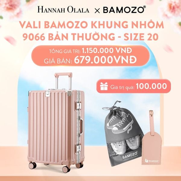  A57_DEAL 2: VALI BAMOZO KHUNG NHÔM 9066 BẢN THƯỜNG (TẶNG TÚI ĐỰNG GIÀY + TAG VALI DA) 