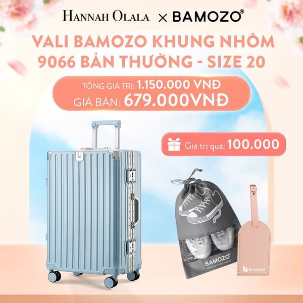  A57_DEAL 2: VALI BAMOZO KHUNG NHÔM 9066 BẢN THƯỜNG (TẶNG TÚI ĐỰNG GIÀY + TAG VALI DA) 