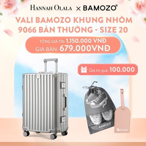  A57_DEAL 2: VALI BAMOZO KHUNG NHÔM 9066 BẢN THƯỜNG (TẶNG TÚI ĐỰNG GIÀY + TAG VALI DA) 