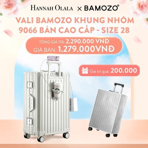 A41_DEAL 1: VALI BAMOZO KHUNG NHÔM 9066 BẢN CAO CẤP (TẶNG BỌC VALI CC TRONG SUỐT) 