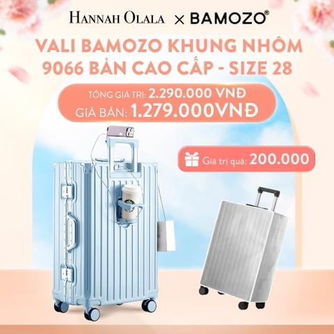  A41_DEAL 1: VALI BAMOZO KHUNG NHÔM 9066 BẢN CAO CẤP (TẶNG BỌC VALI CC TRONG SUỐT) 
