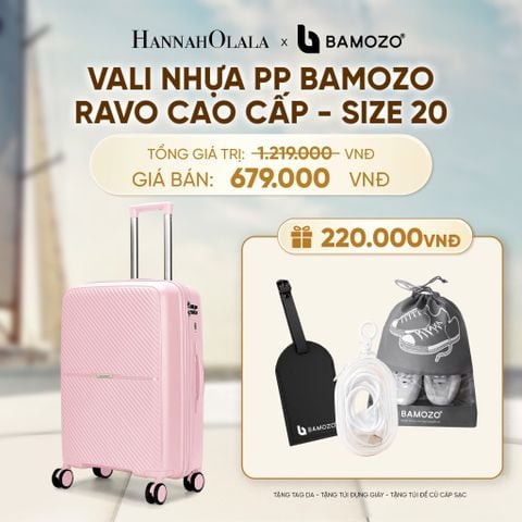  VALI BAMOZO RAVO NHỰA PP CAO CẤP CHỐNG VỠ (TẶNG THẺ TAG DA CHỐNG THẤT LẠC + TÚI ĐỰNG GIÀY XÁM + TÚI ĐỰNG CÁP SẠC) - A2083 