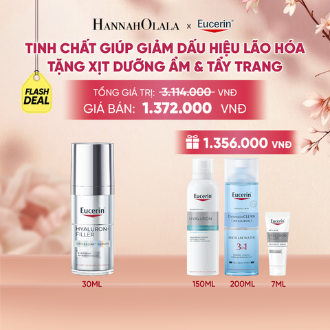  FD TINH CHẤT GIẢM DẤU HIỆU LÃO HÓA HYALURON-FILLER EPICELLINE 30ML TẶNG XỊT DƯỠNG ẨM 150ML & NƯỚC TẨY TRANG CHO DA NHẠY CẢM 200ML - A1437 