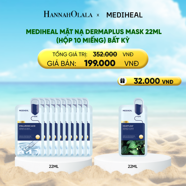 A1945_DEAL 3 : MEDIHEAL MẶT NẠ DERMAPLUS MASK 22ML (HỘP 10 MIẾNG) BẤT KỲ 