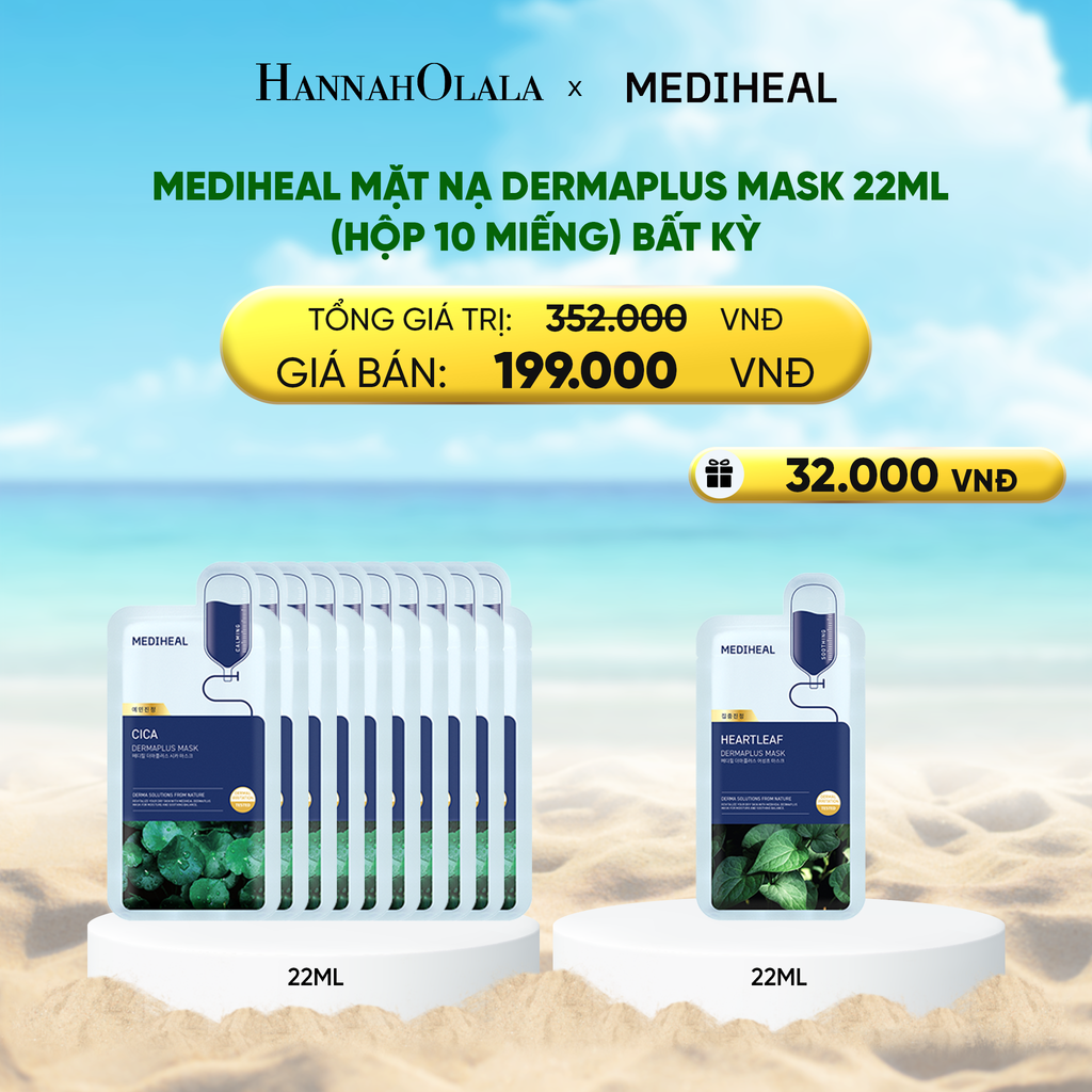  MEDIHEAL MẶT NẠ DERMAPLUS MASK 22ML (HỘP 10 MIẾNG) BẤT KỲ 