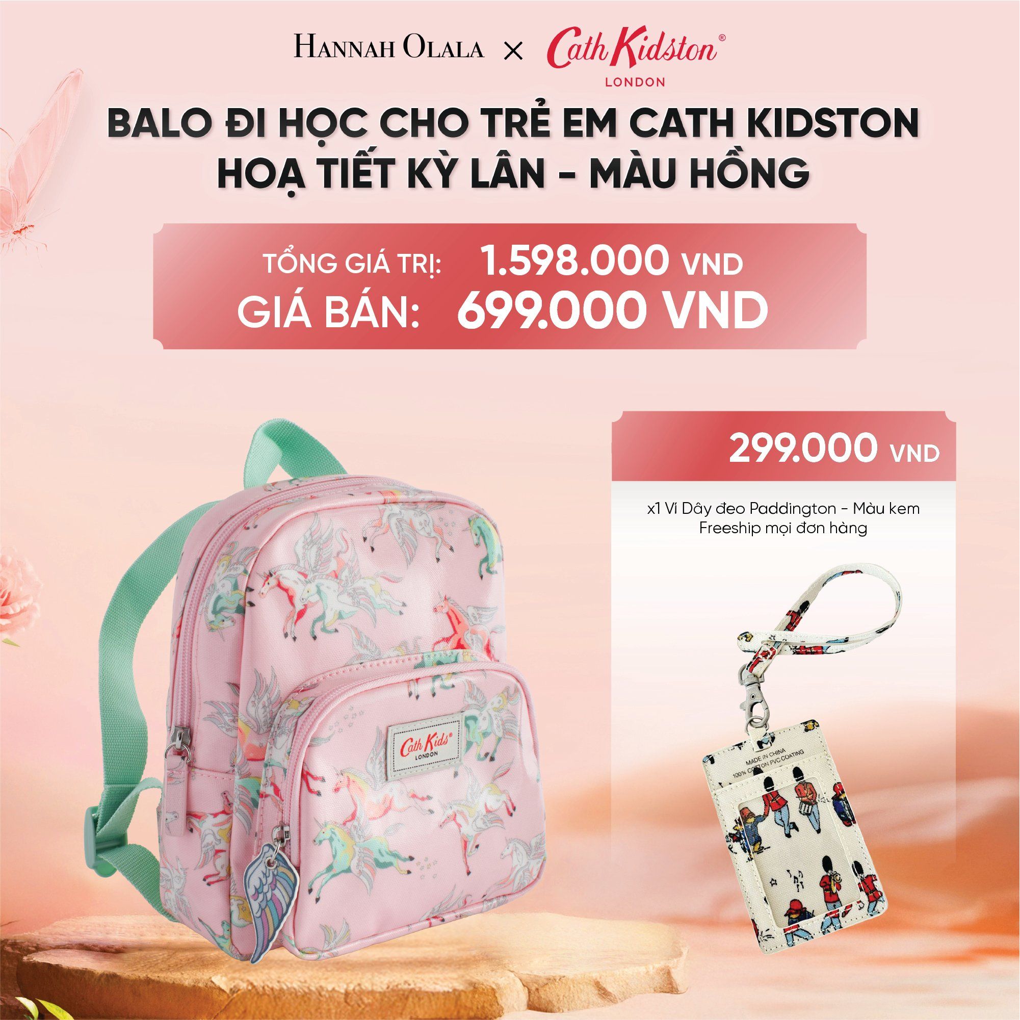  DEAL 3: BALO CHO BÉ ĐI HỌC CATH KIDSTON PHONG CÁCH VINTAGE ANH QUỐC 