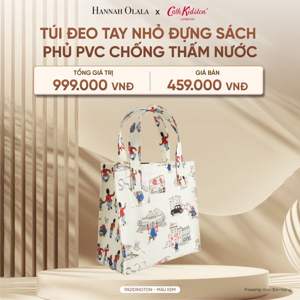  DEAL 3: TÚI ĐEO TAY NHỎ ĐỰNG SÁCH CATH KIDSTON PHỦ PVC CHỐNG THẤM NƯỚC 
