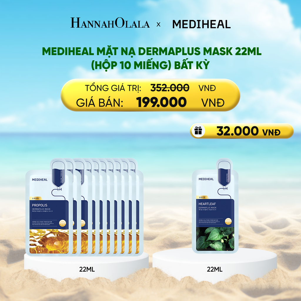  MEDIHEAL MẶT NẠ DERMAPLUS MASK 22ML (HỘP 10 MIẾNG) BẤT KỲ 