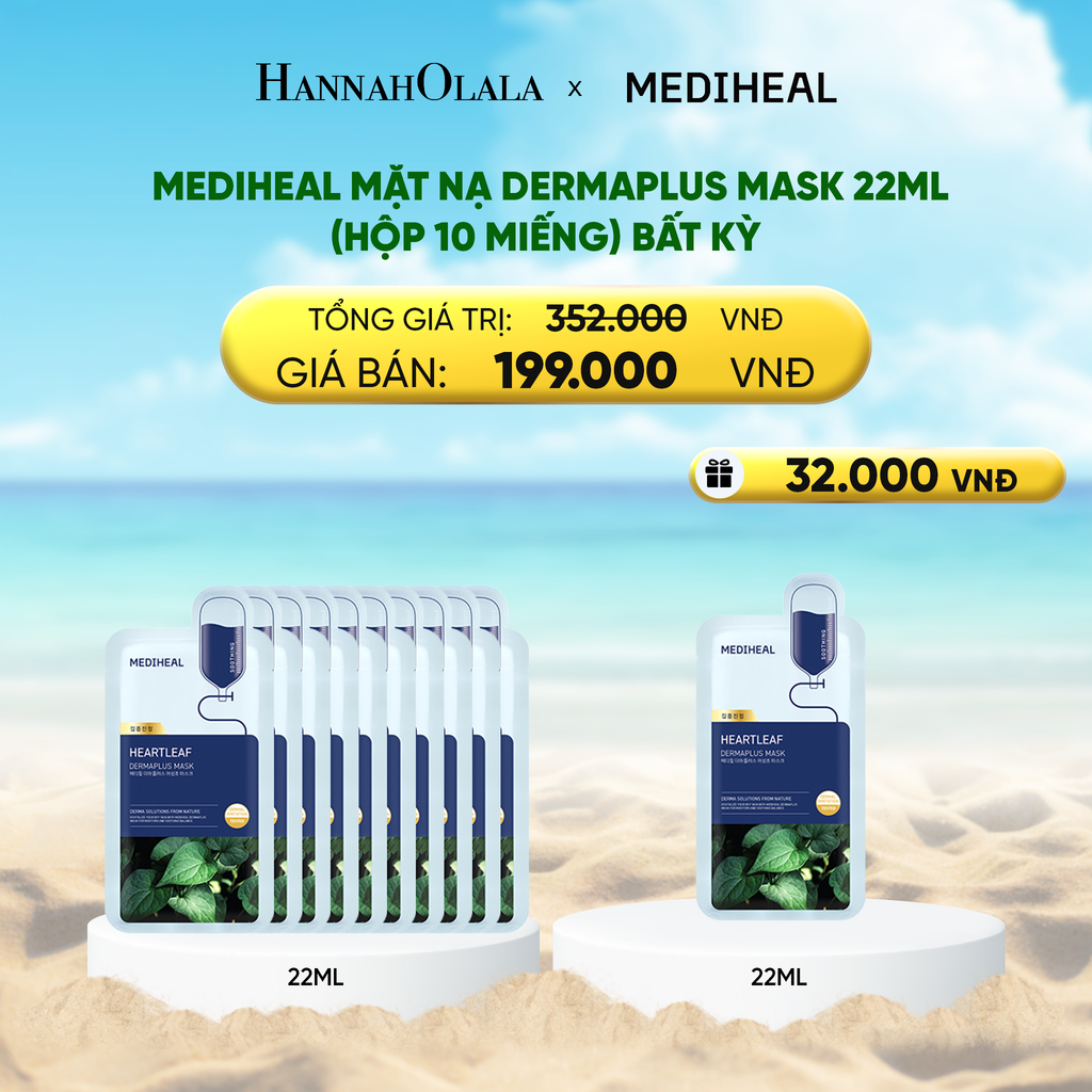  MEDIHEAL MẶT NẠ DERMAPLUS MASK 22ML (HỘP 10 MIẾNG) BẤT KỲ 
