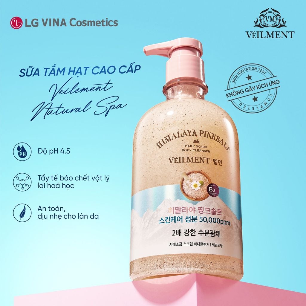  SỮA TẮM HẠT VEILMENT NATURAL SPA HIMALAYA PINK SALT 600G - A1957 