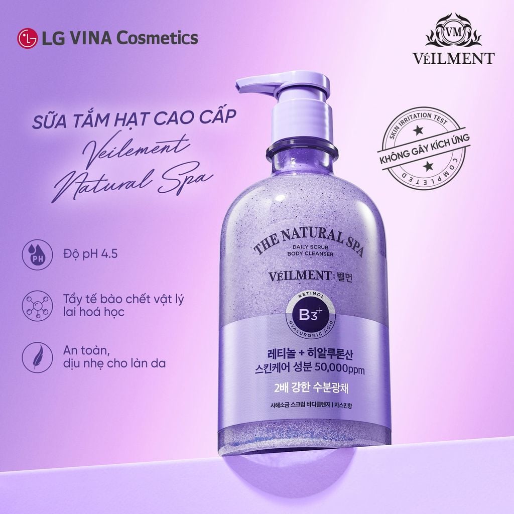  SỮA TẮM HẠT VEILMENT NATURAL SPA JASMINE DEAD SEA SALT 400G 