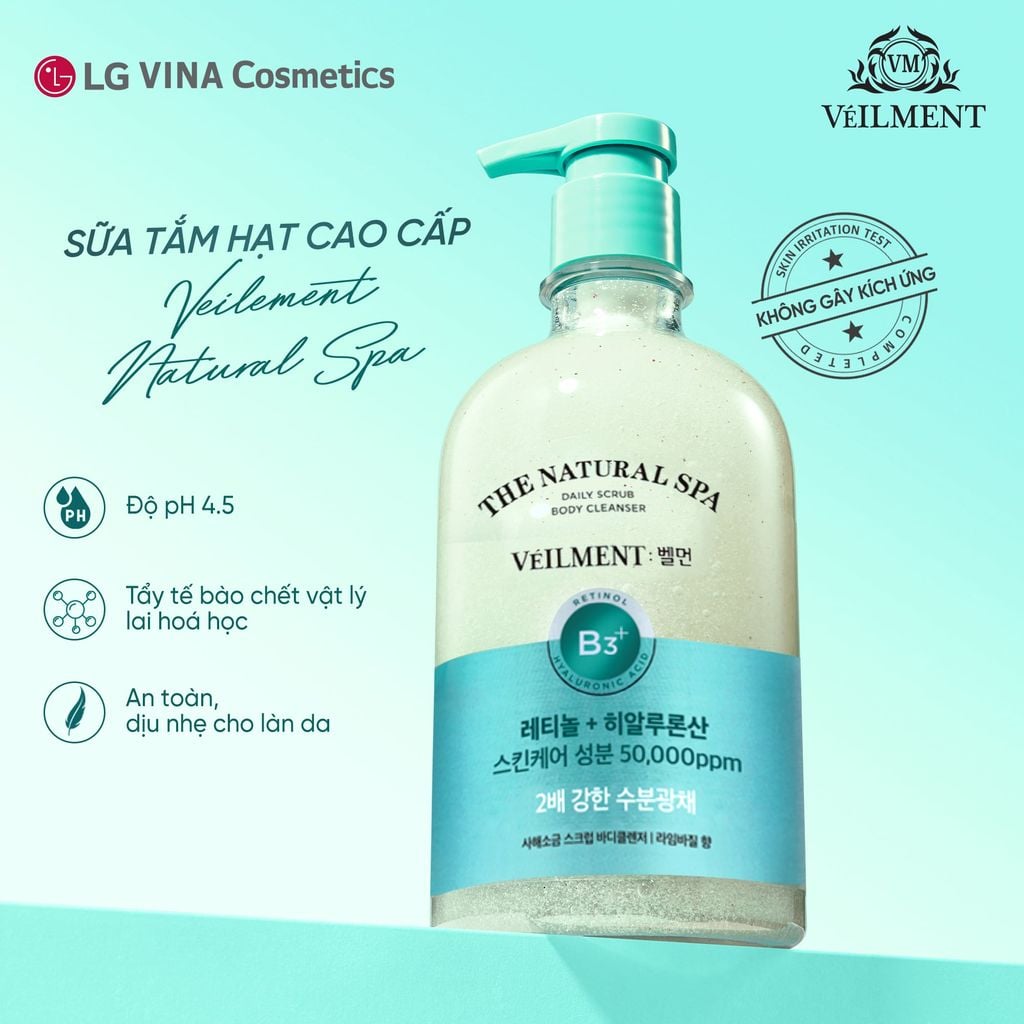  SỮA TẮM HẠT VEILMENT NATURAL SPA LIME BASIL 400G - A915 
