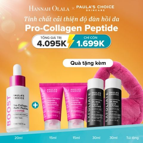  E20: DEAL 8: TINH CHẤT LÀM CĂNG MỊN VÀ SĂN CHẮC DA PAULA'S CHOICE PRO-COLLAGEN MULTI-PEPTIDE BOOSTER MÃ 3020 20ML 