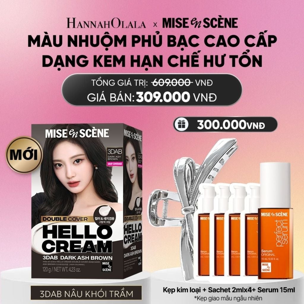  KEM NHUỘM PHỦ BẠC CAO CẤP HELLO CREAM DOUBLE COVER_A982 