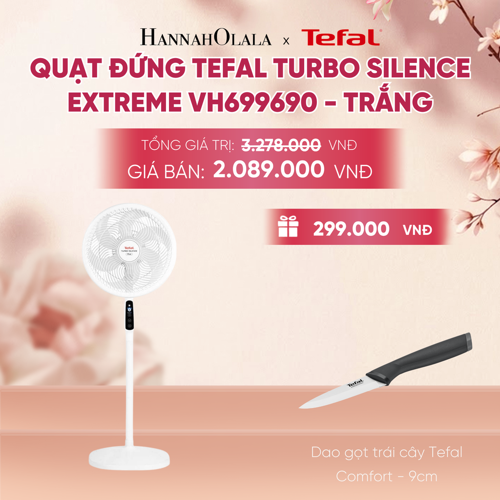  QUẠT ĐỨNG TEFAL TURBO SILENCE EXTREME VH699690 - TRẮNG - A479 