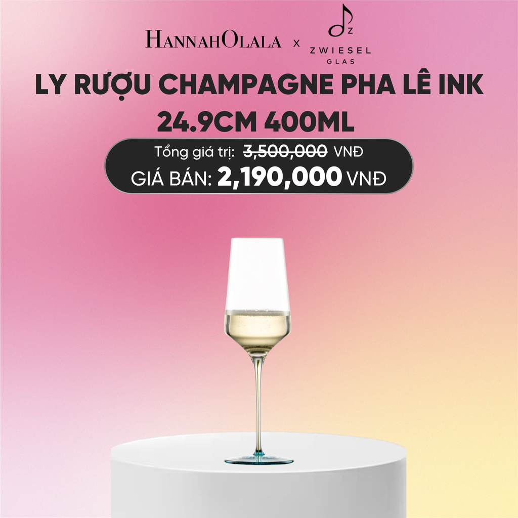  LY RƯỢU VANG PHA LÊ ZWIESEL INK CHÂN ĐẾ MÀU XANH LÁ EMERALD 