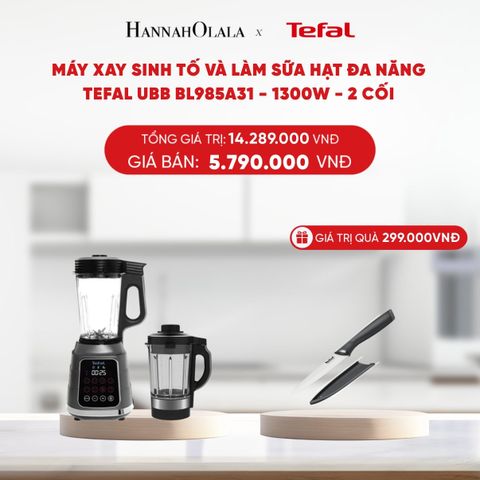  DEAL 7.3: MÁY XAY SINH TỐ VÀ LÀM SỮA HẠT ĐA NĂNG TEFAL UBB BL985A31 - 1300W - 2 CỐI 