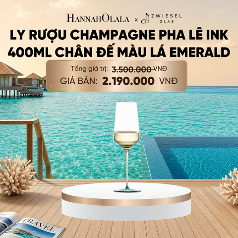  LY RƯỢU VANG PHA LÊ ZWIESEL INK CHÂN ĐẾ MÀU XANH LÁ EMERALD_ D1018 