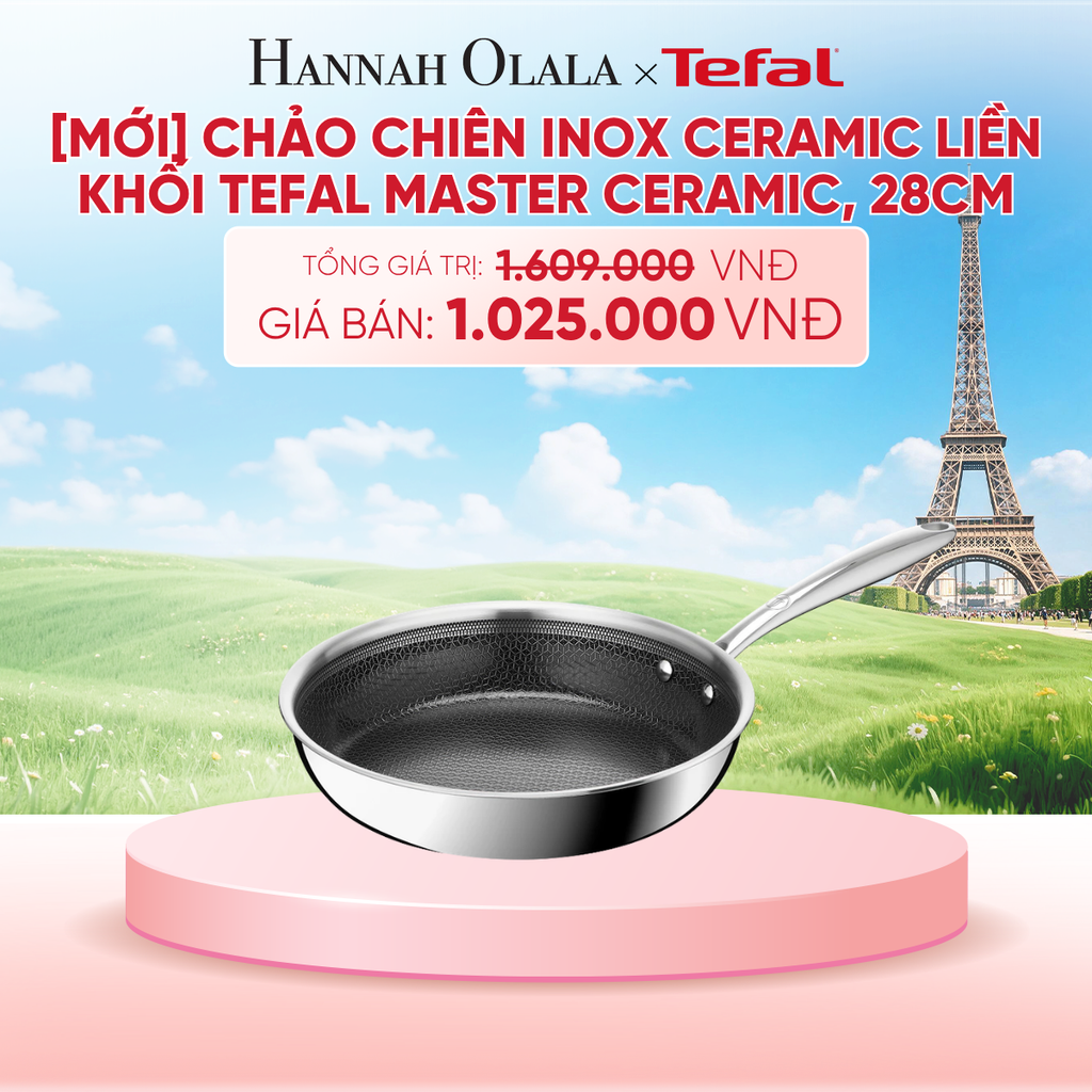  [MỚI] CHẢO CHIÊN INOX CERAMIC LIỀN KHỐI TEFAL MASTER CERAMIC - B263 