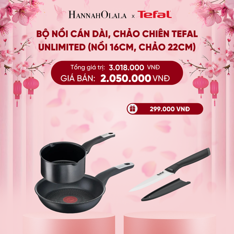  DEAL 13: BỘ NỒI CÁN DÀI, CHẢO CHIÊN TEFAL UNLIMITED (NỒI 16CM, CHẢO 22CM) 