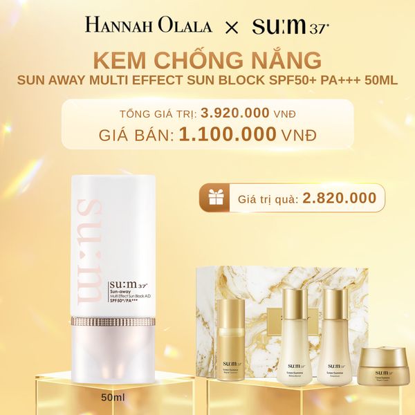  C636_DEAL 30: KEM CHỐNG NẮNG SU:M37 SUN AWAY MULTI EFFECT SUN BLOCK SPF50+ PA+++ 50ML 