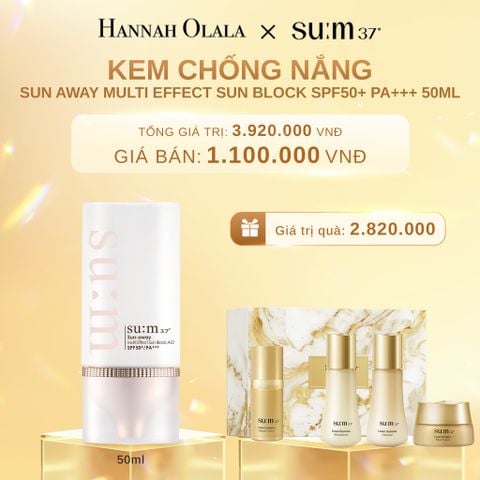  C636_DEAL 30: KEM CHỐNG NẮNG SU:M37 SUN AWAY MULTI EFFECT SUN BLOCK SPF50+ PA+++ 50ML 