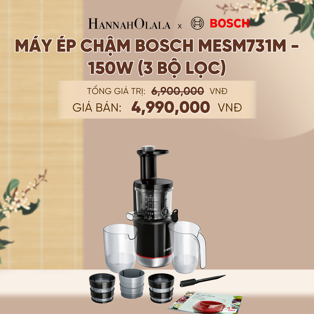  MÁY ÉP CHẬM BOSCH MESM731M - 150W (3 BỘ LỌC) - A1306 