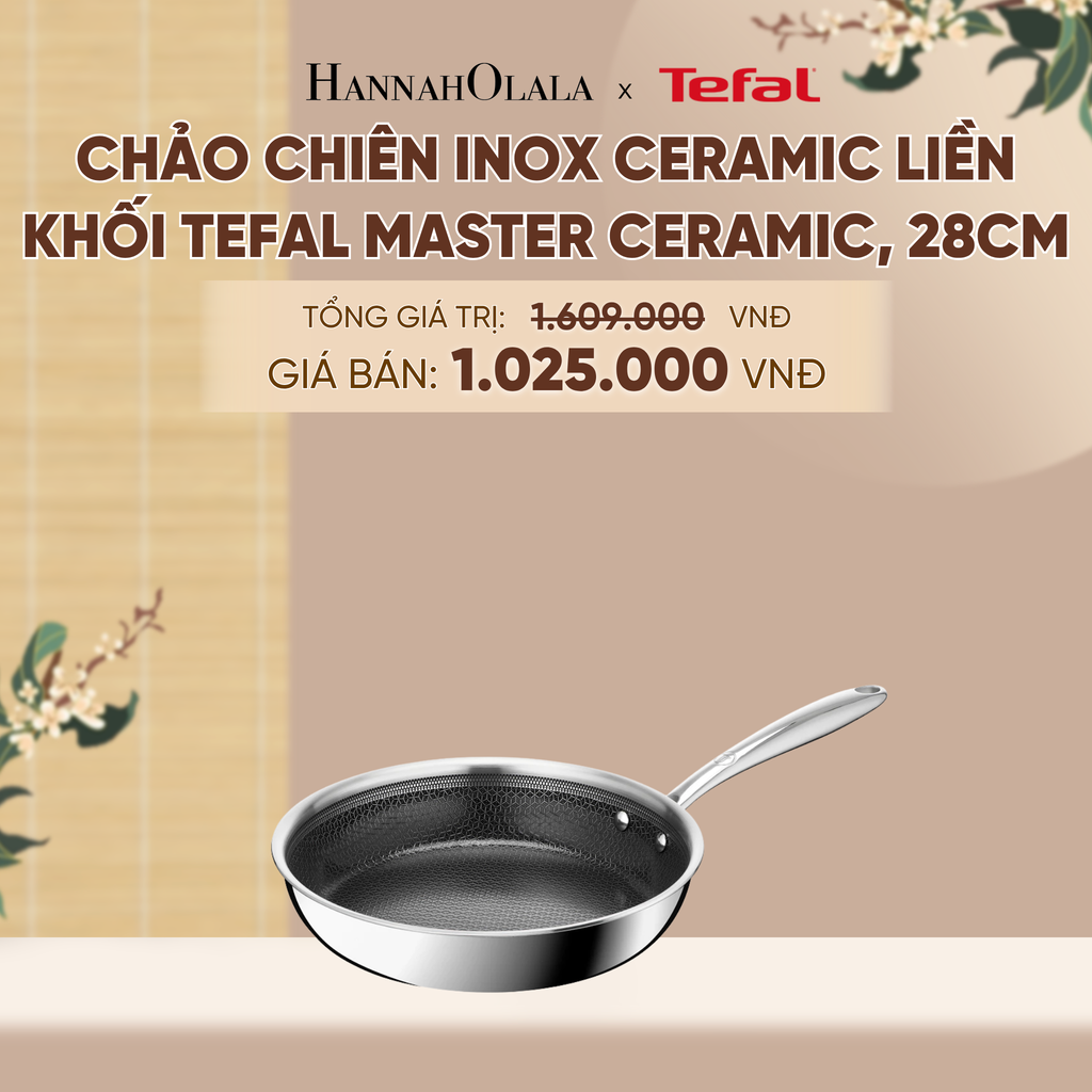  [MỚI] CHẢO CHIÊN INOX CERAMIC LIỀN KHỐI TEFAL MASTER CERAMIC - A633 