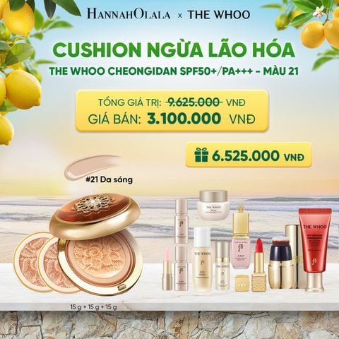  PHIÊN BẢN LỄ HỘI - CUSHION NGỪA LÃO HÓA WHOO CHEONGIDAN ESSENCE CUSHION SPF50+/PA+++ - MÀU 21 - A43 
