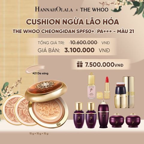  PHIÊN BẢN LỄ HỘI - CUSHION NGỪA LÃO HÓA WHOO CHEONGIDAN ESSENCE CUSHION SPF50+/PA+++ - MÀU 21 - A139 