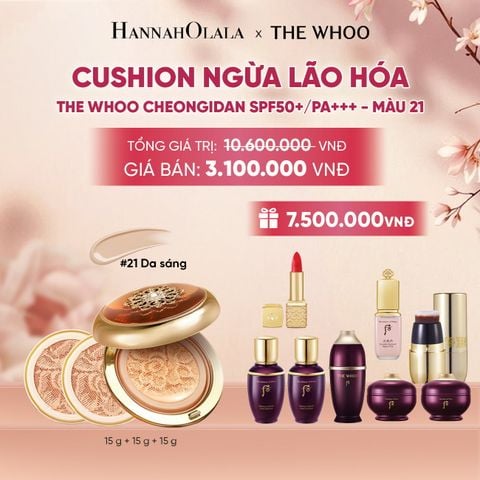  PHIÊN BẢN LỄ HỘI - CUSHION NGỪA LÃO HÓA WHOO CHEONGIDAN ESSENCE CUSHION SPF50+/PA+++ - MÀU 21 - A1923 