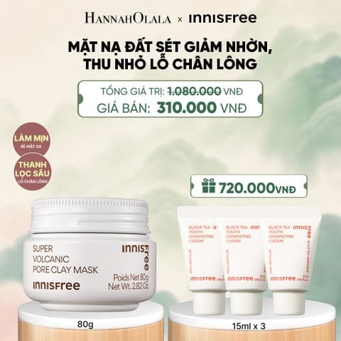  MẶT NẠ ĐẤT SÉT TRO NÚI LỬA GIẢM NHỜN THU NHỎ LỖ CHÂN LÔNG INNISFREE SUPER VOLCANIC PORE CLAY MASK 80G - A1626 