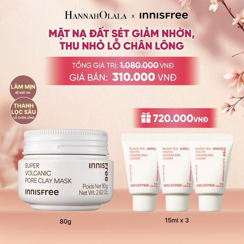  MẶT NẠ ĐẤT SÉT TRO NÚI LỬA GIẢM NHỜN THU NHỎ LỖ CHÂN LÔNG INNISFREE SUPER VOLCANIC PORE CLAY MASK 80G - A1385 