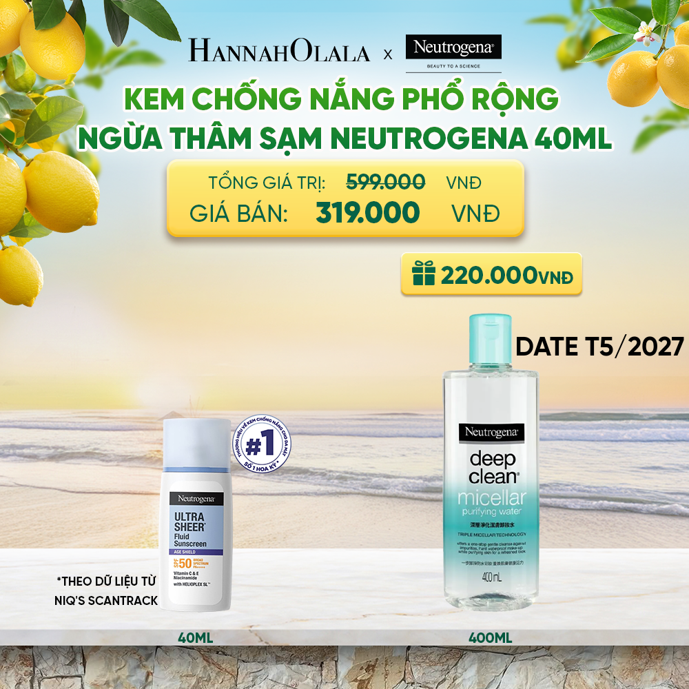 KEM CHỐNG NẮNG PHỔ RỘNG NGỪA THÂM SẠM NEUTROGENA ULTRA SHEER AGE SHIELD 40ML - A2062 
