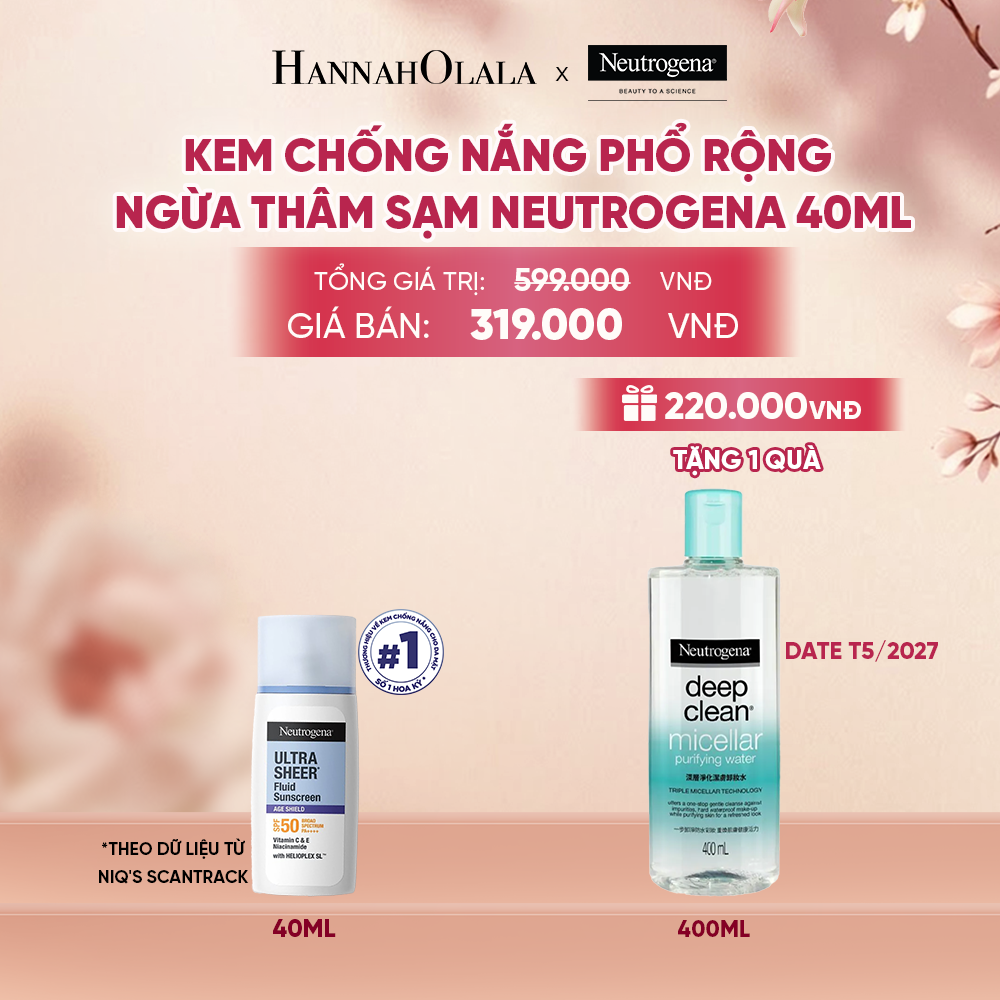  KEM CHỐNG NẮNG PHỔ RỘNG NGỪA THÂM SẠM NEUTROGENA ULTRA SHEER AGE SHIELD 40ML - A207 