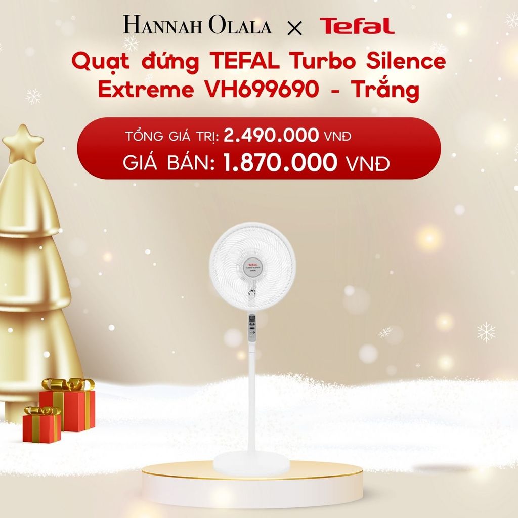  A1176_DEAL 14.3: QUẠT ĐỨNG TEFAL TURBO SILENCE EXTREME VH699690 - TRẮNG 