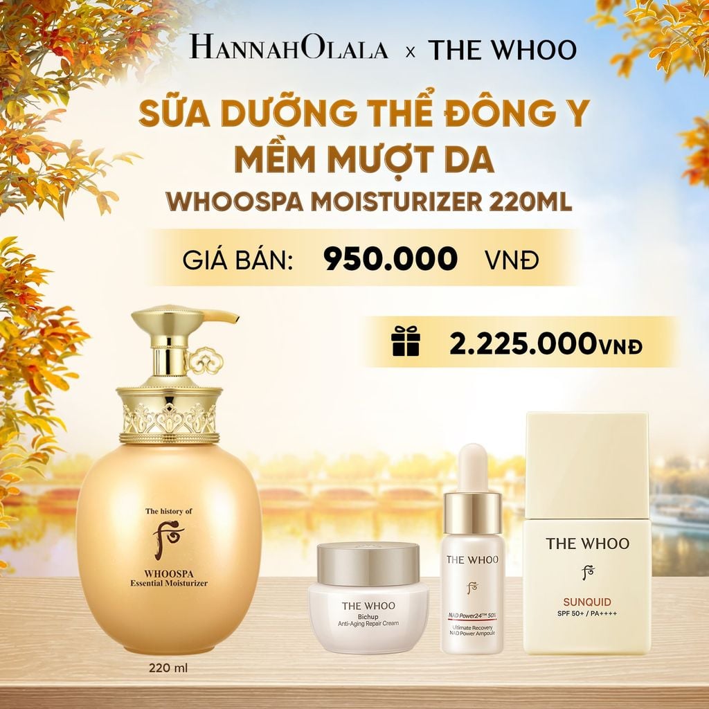  SỮA DƯỠNG THỂ ĐÔNG Y MỀM MƯỢT DA THE HISTORY OF WHOO WHOOSPA MOISTURIZER 220ML - E2143 