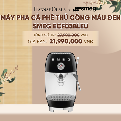  MÁY PHA CÀ PHÊ THỦ CÔNG MÀU ĐEN SMEG ECF03BLEU - A2297 