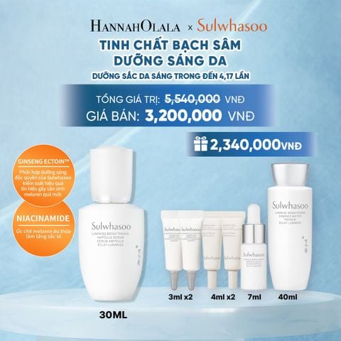 MỚI - TINH CHẤT BẠCH SÂM DƯỠNG SÁNG SULWHASOO LUMIWISE BRIGHTENING SERUM 30ML 