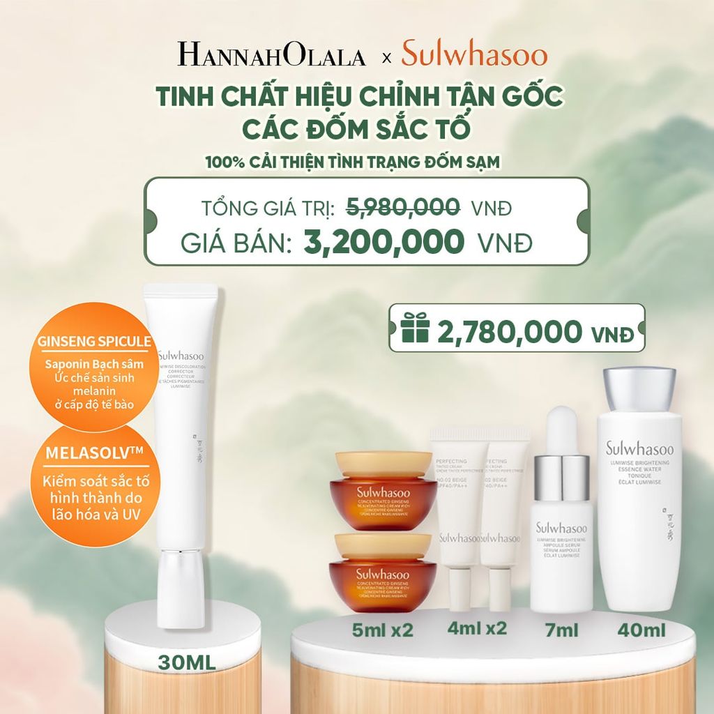  MỚI - TINH CHẤT CHỈNH SẮC DA SULWHASOO LUMIWISE DISCOLORATION CORRECTOR 30ML - A1712 