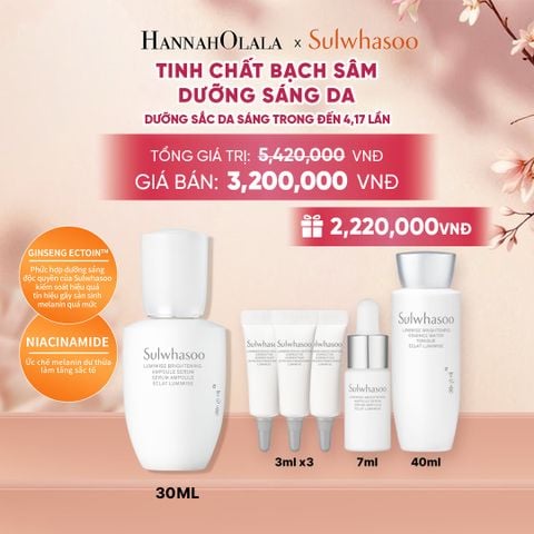  MỚI - TINH CHẤT BẠCH SÂM DƯỠNG SÁNG SULWHASOO LUMIWISE BRIGHTENING SERUM 30ML - A2169 