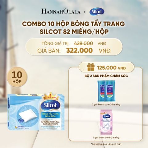  COMBO 10 HỘP BÔNG TRANG ĐIỂM (BÔNG TẨY TRANG) SILCOT 82 MIẾNG/HỘP - DEAL 1 - A274 