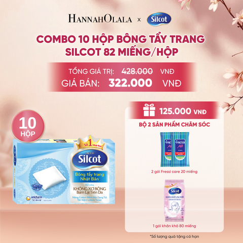  COMBO 10 HỘP BÔNG TRANG ĐIỂM (BÔNG TẨY TRANG) SILCOT 82 MIẾNG/HỘP - DEAL 1 - A274 